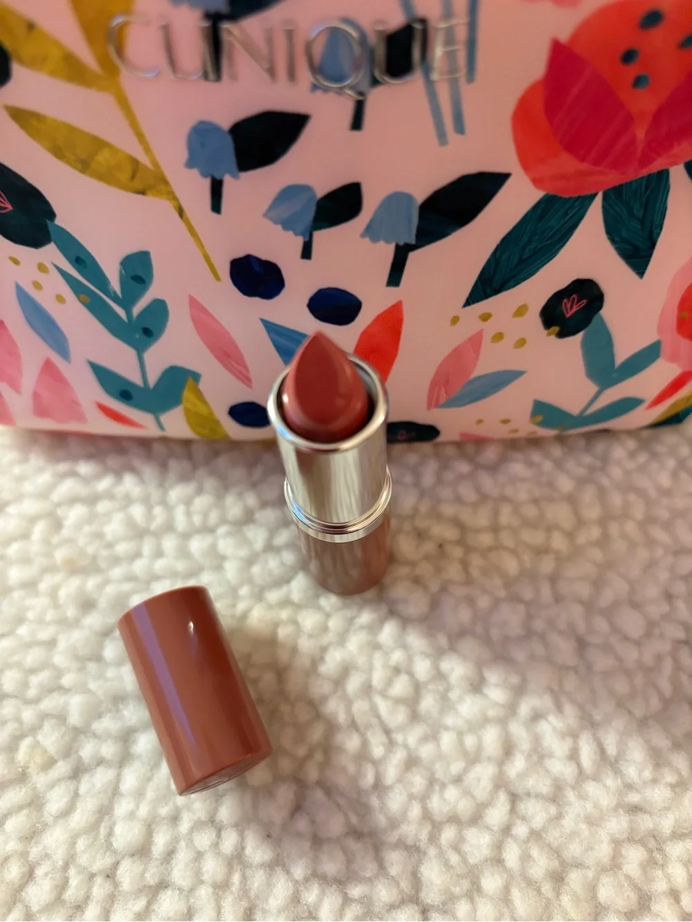 Clinique Cosmetic Bag and Bare Pop Lipstick